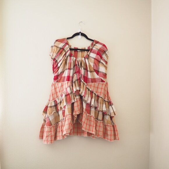 Oli & Hali Plaid Ruffle Tunic Top sz XL - Picture 7 of 14